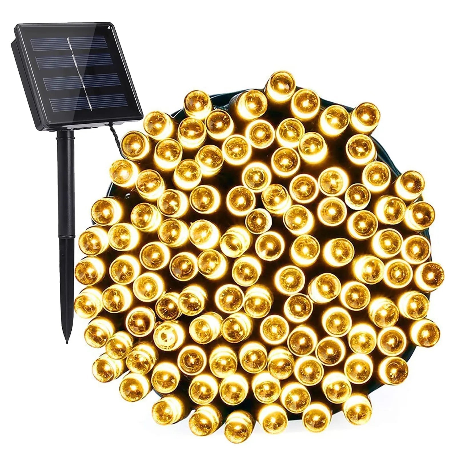 Instalatie 100 LED cu panou solar si controler, lungime 10 metri , IP44