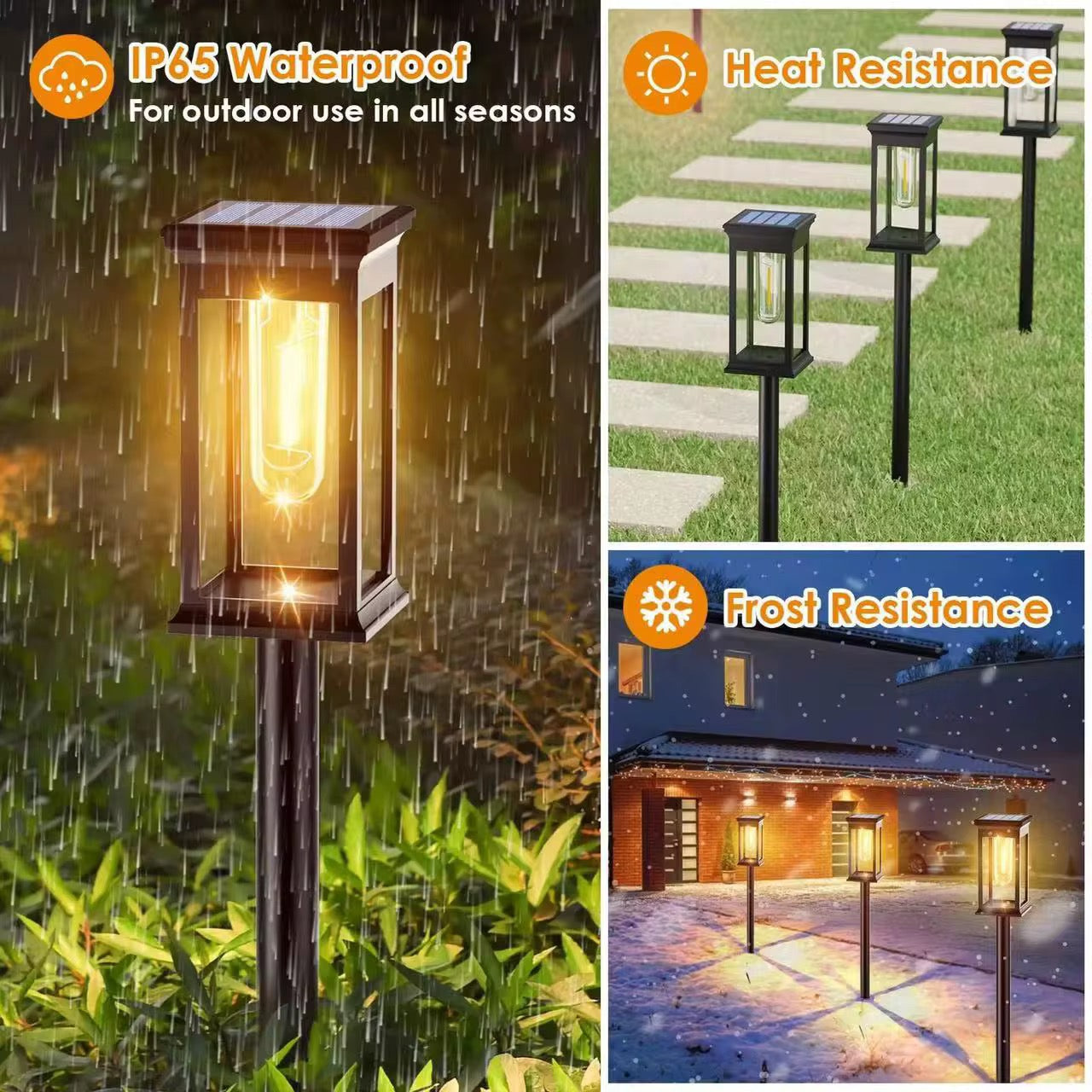 Set 4x Lampi Solare Pentru Gradina, IP 44, H 55 Cm