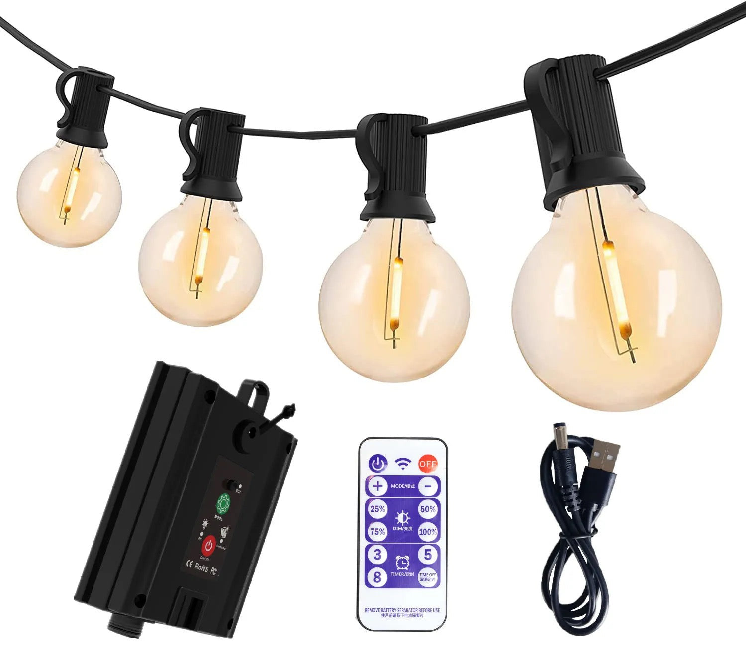 Ghirlanda luminoasa solara 25/30M M cu BECURI LED IP45
