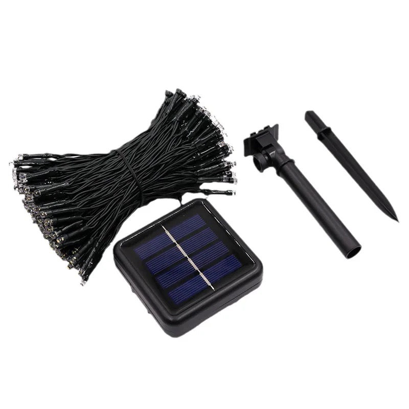 Instalatie 100 LED cu panou solar si controler, lungime 10 metri , IP44