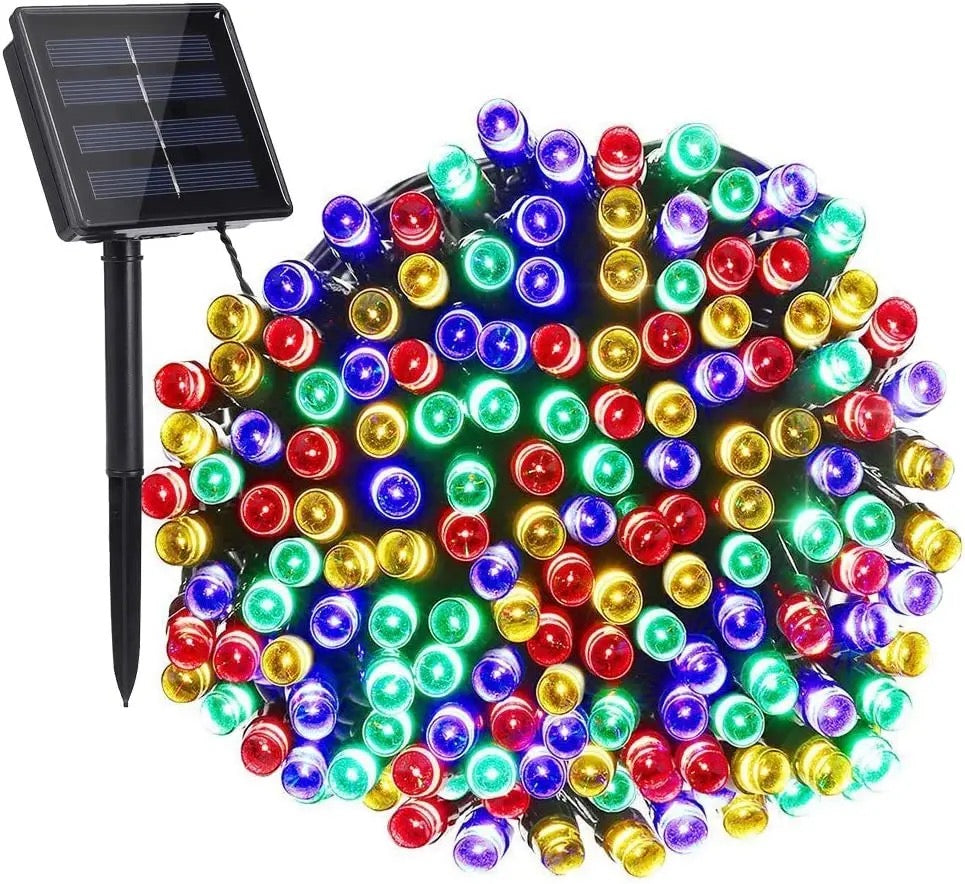 Instalatie 100 LED cu panou solar si controler, lungime 10 metri , IP44