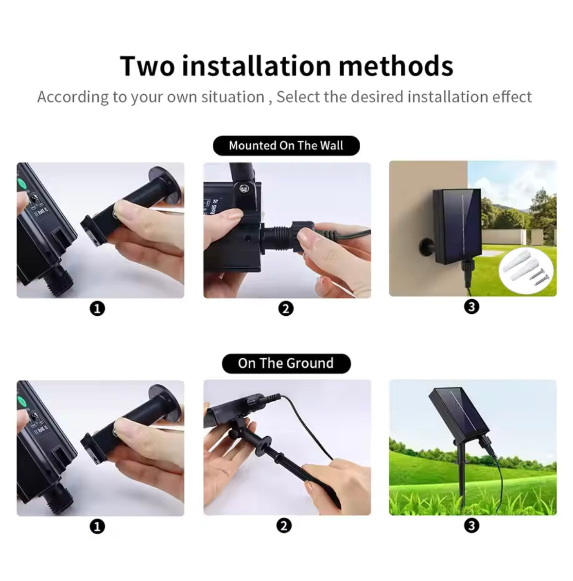 Instalatie LED cu panou solar si controler, IP44