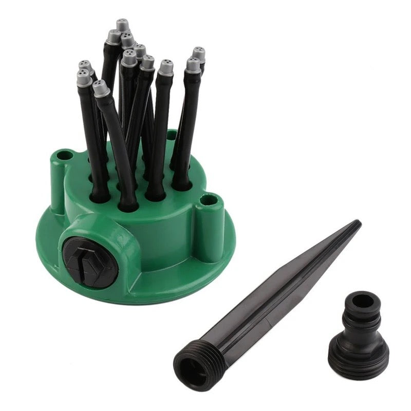 Aspersor Multifunctional De Gradina , 360 Grade, Cu 12 Tuburi Flexibile