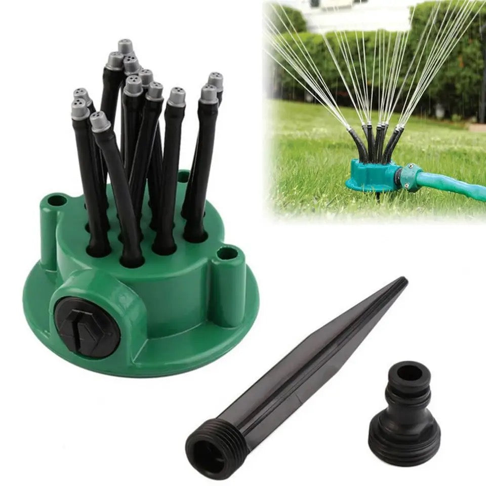 Aspersor Multifunctional De Gradina , 360 Grade, Cu 12 Tuburi Flexibile