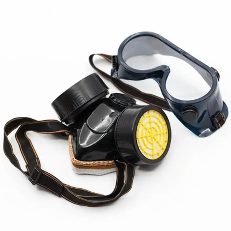 Set Ochelari si Masca de Protectie, Pentru Lucrul in Mediu Chimic, 2 Filtre de Carbon