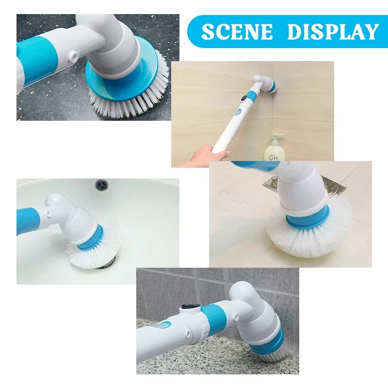 Mop Rotativ Electric, Hurricane Spin Scrubber, pentru Multiple Suprafete, 3 capete incluse