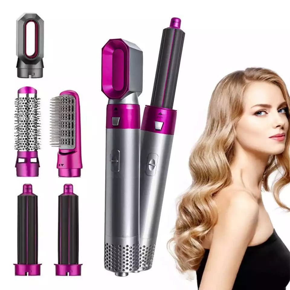 Perie de Par 5 in 1 Multifunctionala Hot Air Styler , Multiple Accesorii incluse