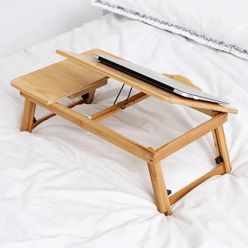 Masa pliabila din Lemn Bambus pentru laptop cu design Ergonomic