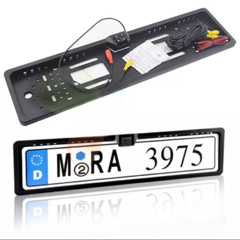 Suport pentru numar auto cu camera marsarier incorporata