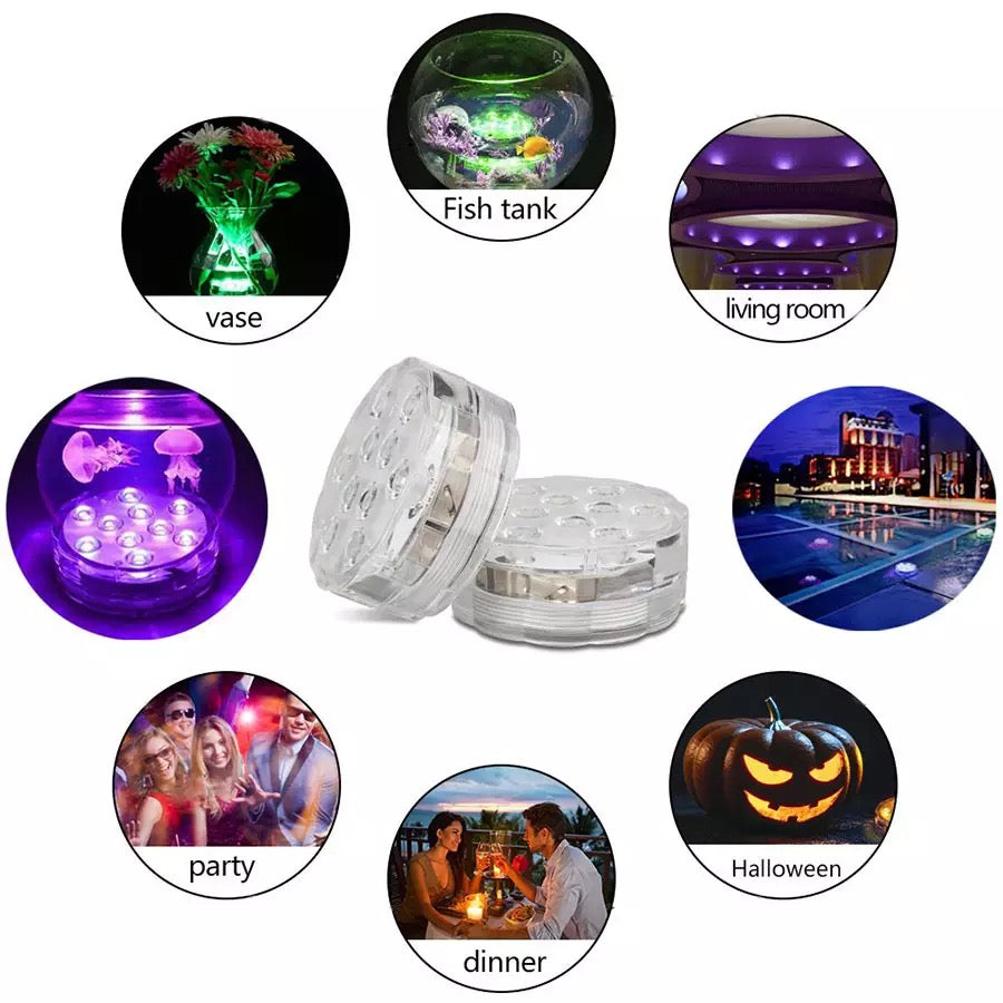 Set 4 lampi LED RGB, pentru Piscina cu telecomanda, rezistente la apa