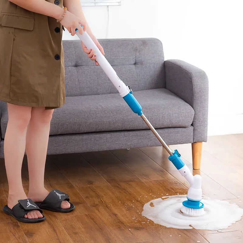 Mop Rotativ Electric, Hurricane Spin Scrubber, pentru Multiple Suprafete, 3 capete incluse