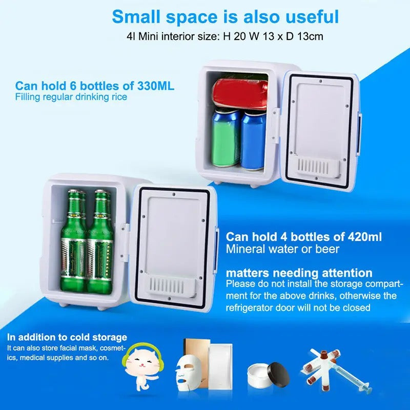 Mini Frigider Portabil Capacitate 4L cu Priza Auto si Normala