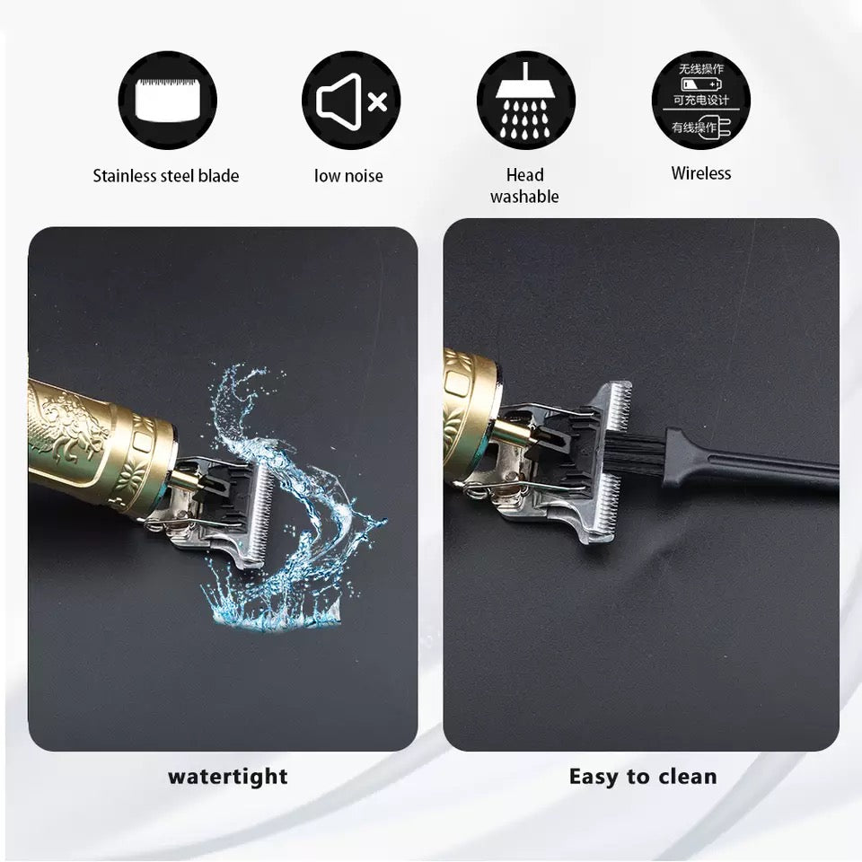 Aparat Masina de Tuns, Ras cu precizie pentru Contur fara Fir, Lame din Inox Incarcare USB