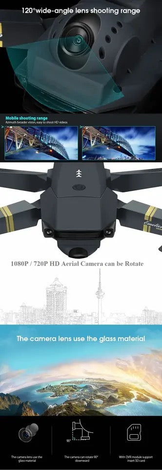 Drona cu 4 brate pliabile, wifi, camera 2mp, transmisie live pe telefon