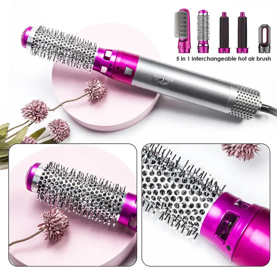Perie de Par 5 in 1 Multifunctionala Hot Air Styler , Multiple Accesorii incluse