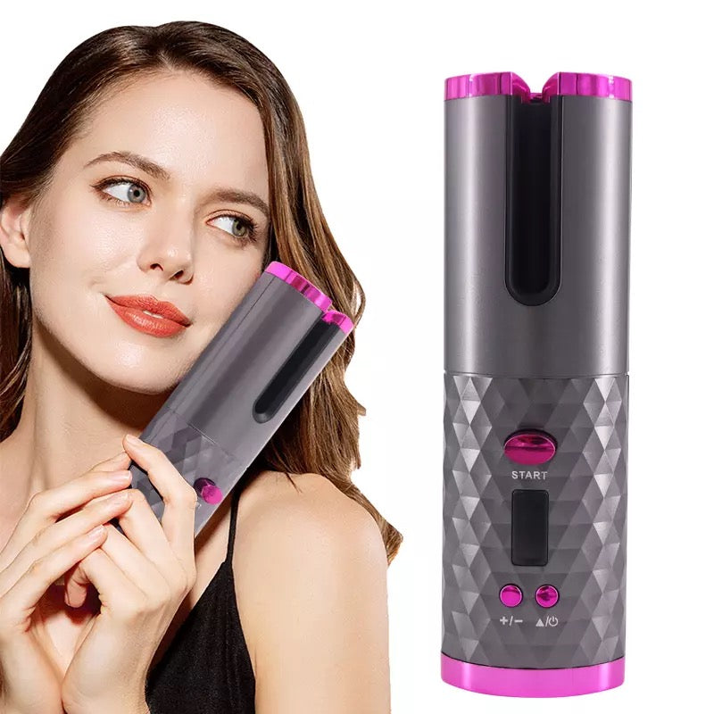 Ondulator de par Automat Wireless, Smart-Curler cu functie de power bank