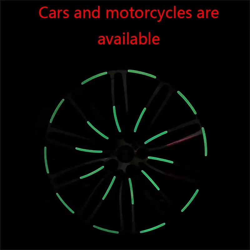 Set 20 Benzi Reflectorizante, Autoadezive, Pentru Roti Auto sau Moto, Verde