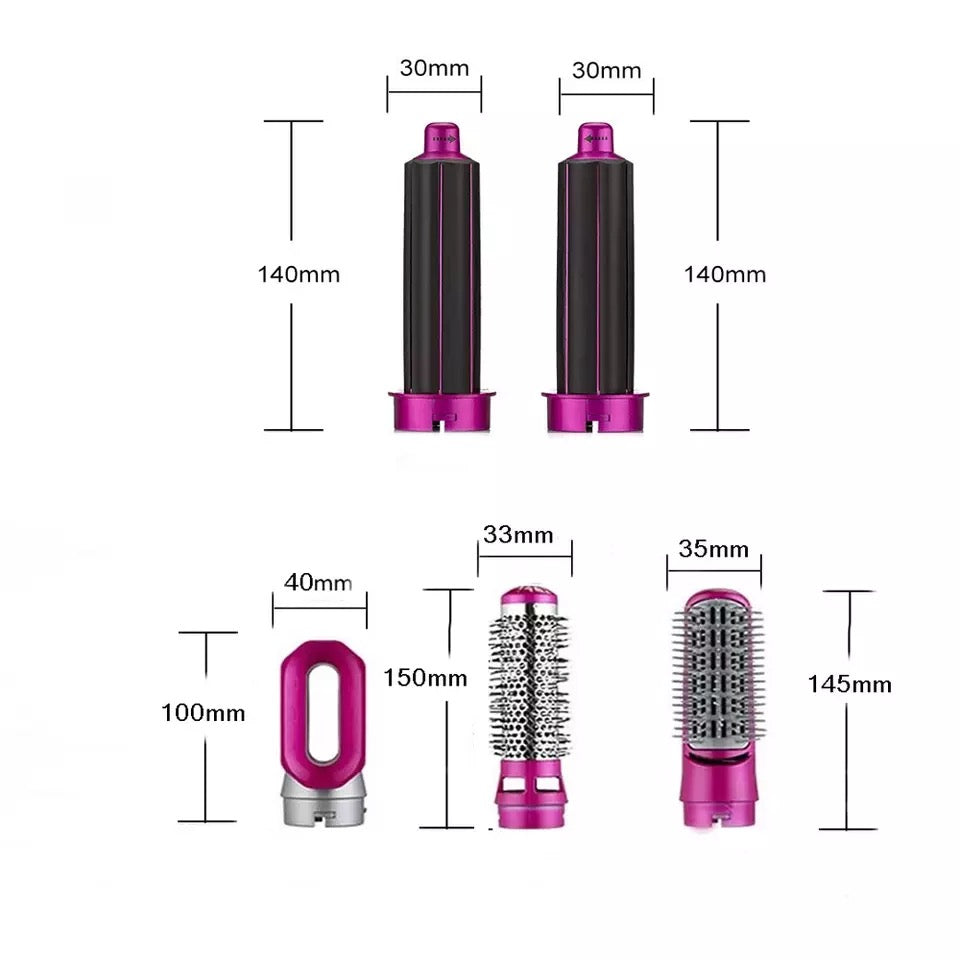 Perie de Par 5 in 1 Multifunctionala Hot Air Styler , Multiple Accesorii incluse