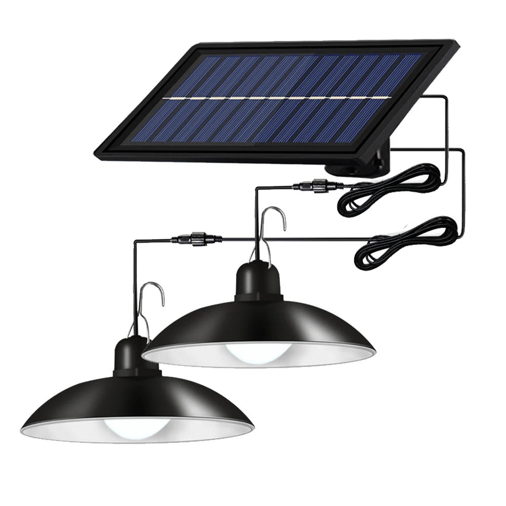 Set panou solar cu 2 becuri LED cu aplica, telecomanda, 50W