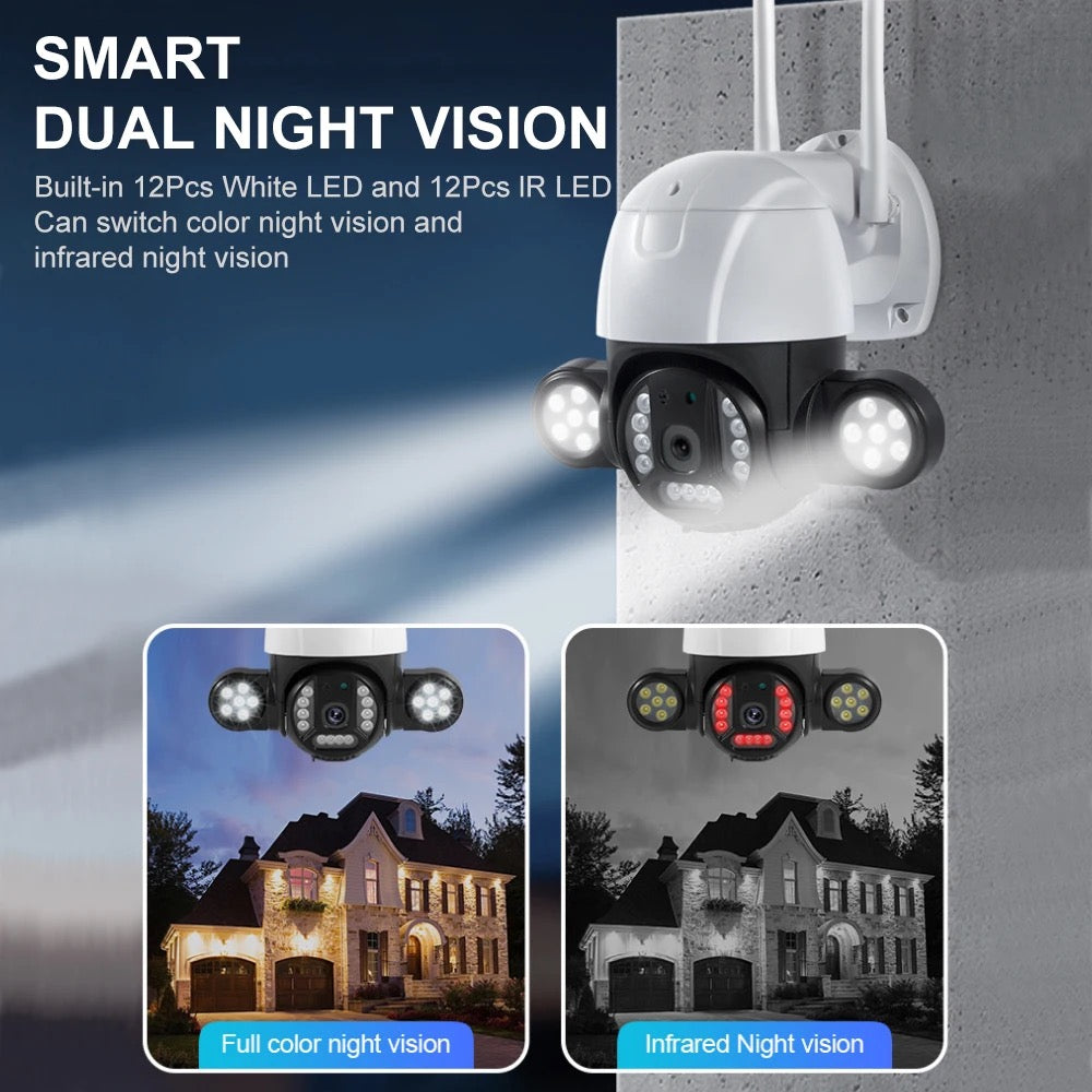 Camera Supraveghere video cu 24 de leduri 3MP 2560 x 1920, intelligent tracking, PTZ, WIFI SI LAN Micro SD, Interior si Exterior