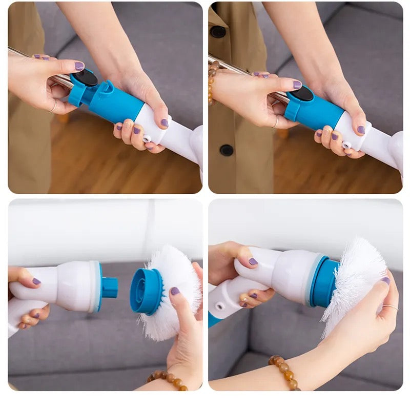 Mop Rotativ Electric, Hurricane Spin Scrubber, pentru Multiple Suprafete, 3 capete incluse