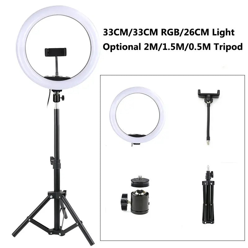 Lampa circulara  Ring Light model Studio, diametru + stativ , RGB