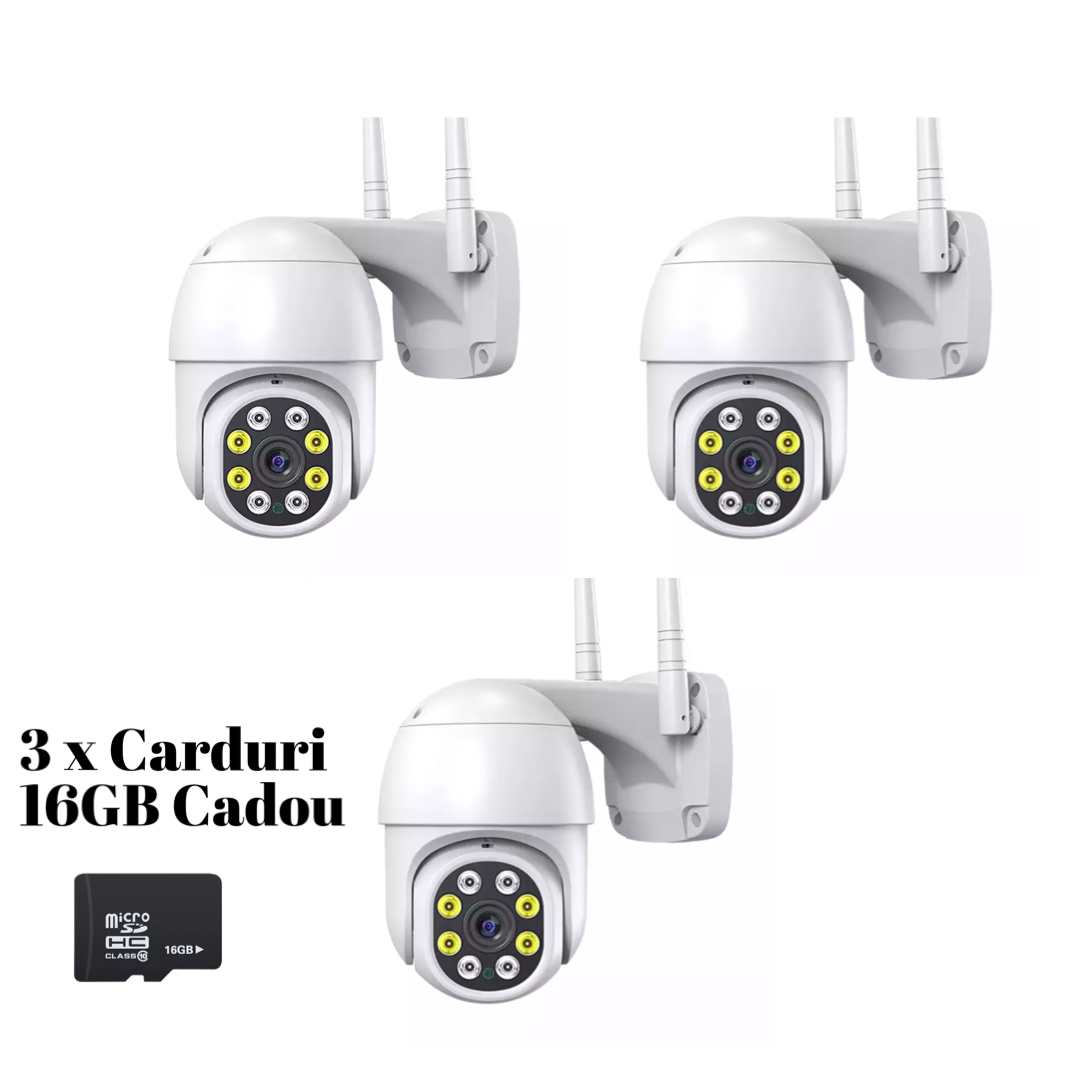 Set 3 X Camere de supraveghere, Smart IP, Jortan