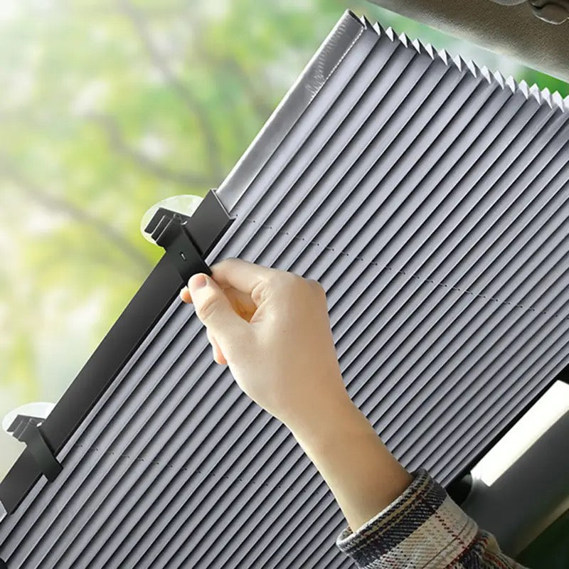 Parasolar Retractabil Parbriz Auto, cu Ventuze, Pliabil 150 x 70 cm Impotriva Razelor UV