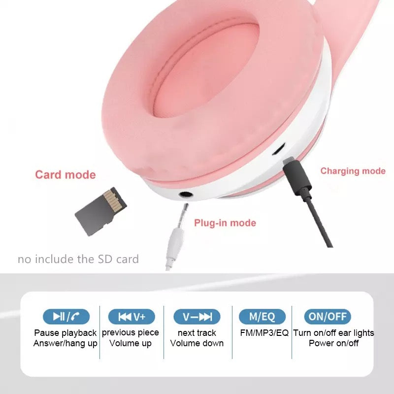 Casti WIRELESS Pliable Cu Urechi De PISICA