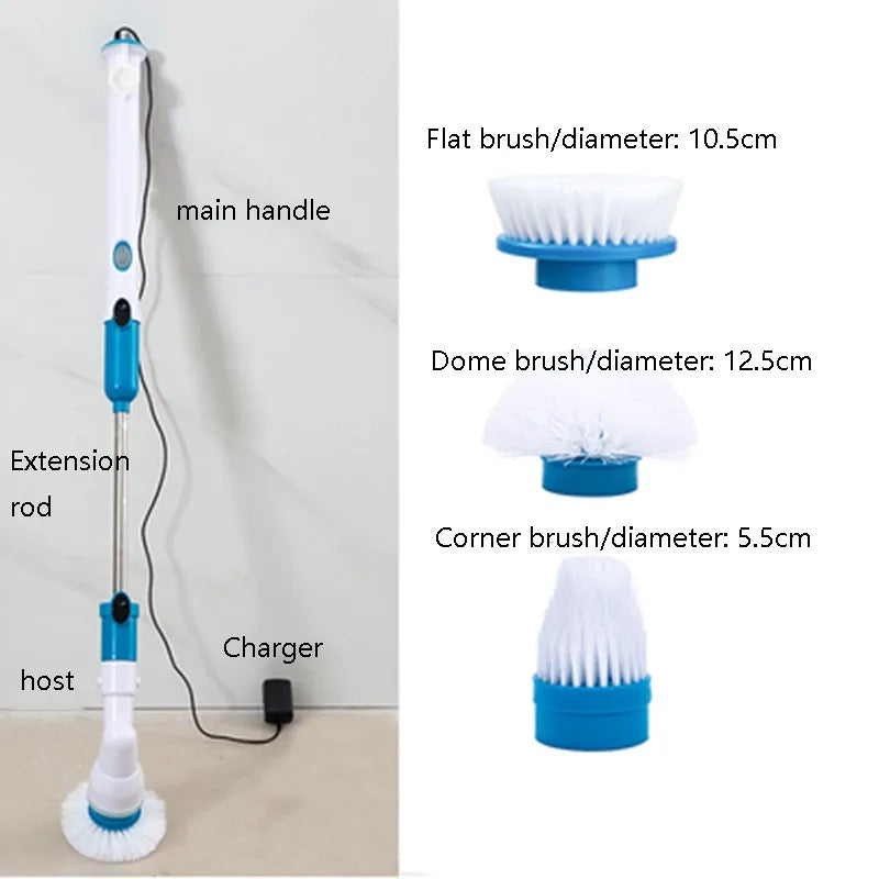 Mop Rotativ Electric, Hurricane Spin Scrubber, pentru Multiple Suprafete, 3 capete incluse