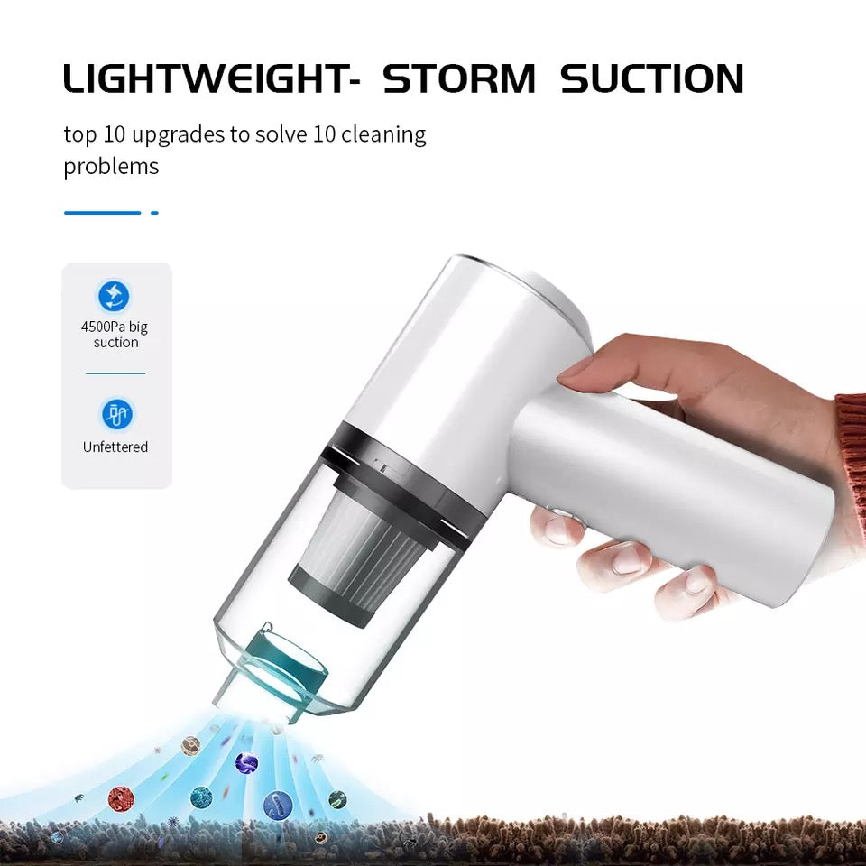 Mini aspirator portabil 2 in 1 fara fir cu incarcare prin USB