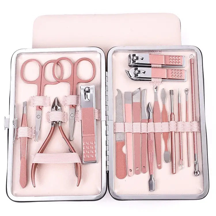 Set Complet 18 Instrumente pentru Manichiura si Pedichiura