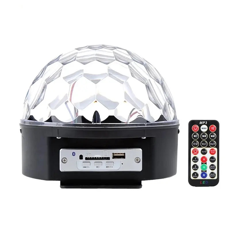 Glob Disco Magic Crystall Ball CU LED RGB , Difuzor , USB , Card , Redare Muzica , Joc Rotativ De Lumini
