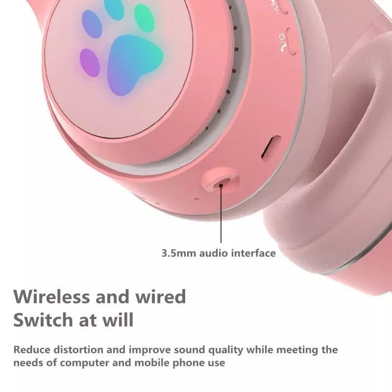 Casti WIRELESS Pliable Cu Urechi De PISICA