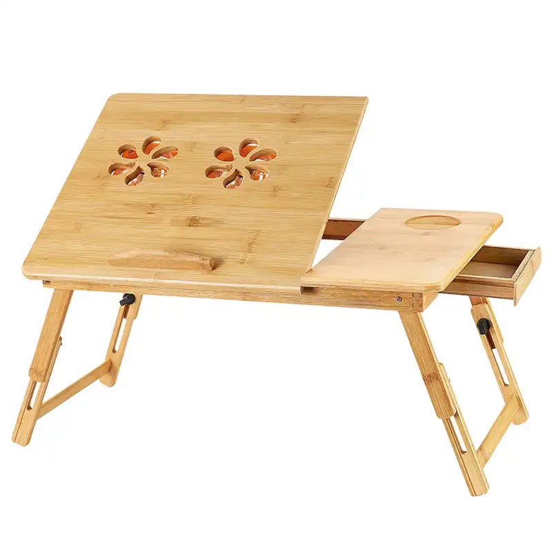 Masa pliabila din Lemn Bambus pentru laptop cu design Ergonomic