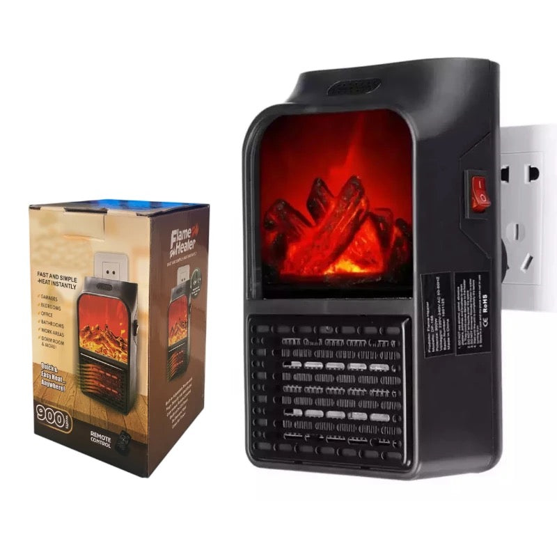Aeroterma Panoramica, Flame Heater, Portabila, Display Digital, Putere 900W